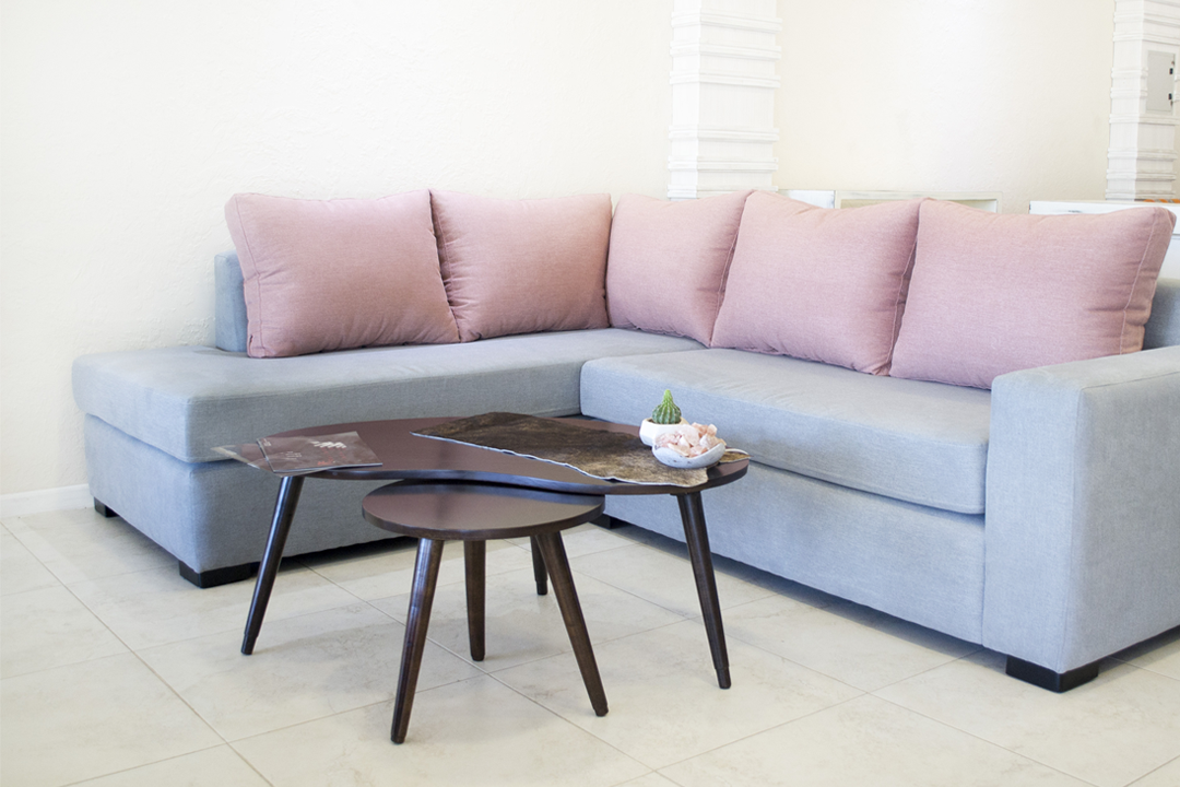 Sillón esquinero gris